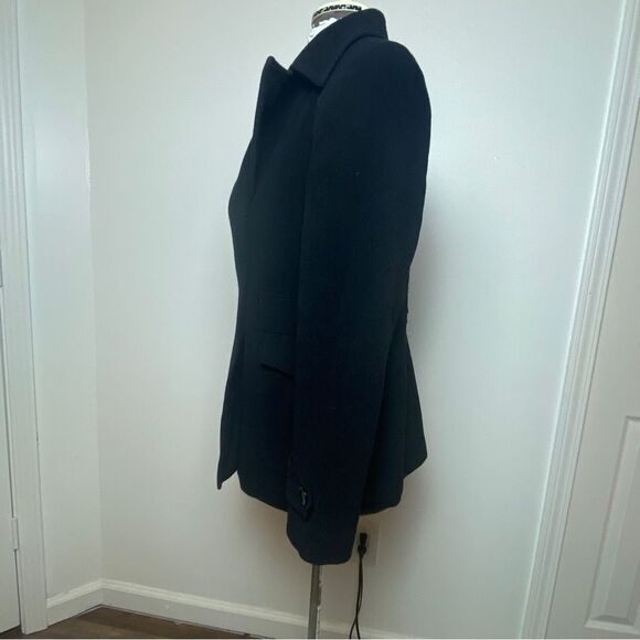 St. John's Bay Black Double Breasted Wool/Cashmere Blend Casual Peacoat Size Lg - Picture 3 of 8
